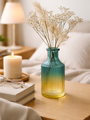 ガラス花瓶 一輪挿し グラデーションガラス 14cm